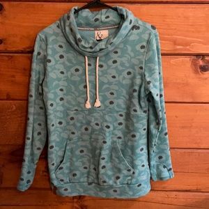 Teal colorish Ampersand Cowl Neck size Large